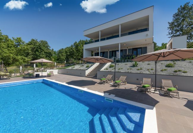 Villa in Sveta Nedelja - Villa Althea for 8 persons near Labin with 35 m2 heated pool, kids playground & large garden