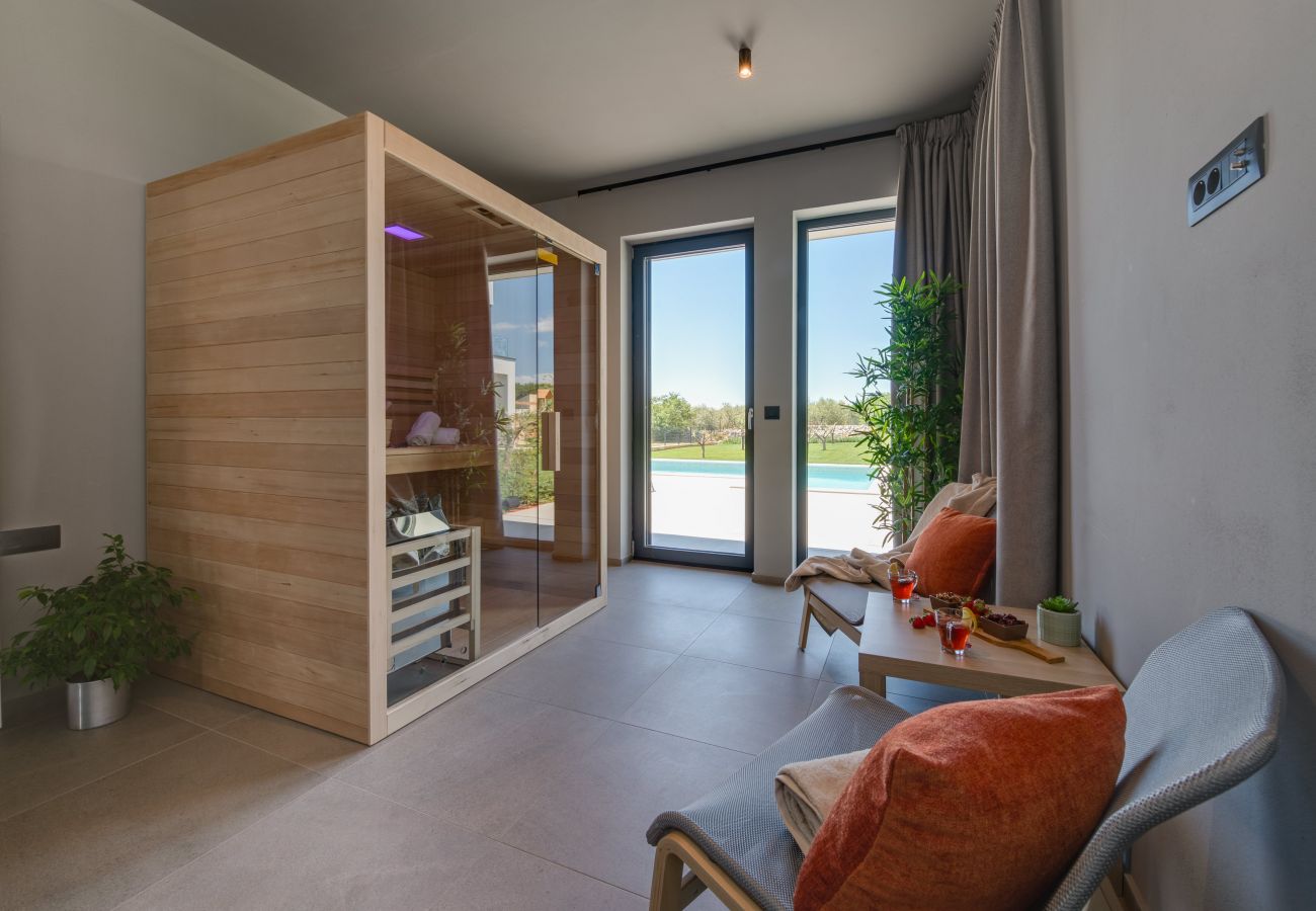Villa in Vodnjan - Villa Arestea near Pula with sea view, wellness & playground