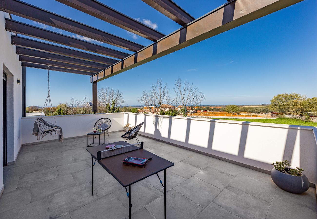 Villa in Galižana - Villa Lu near Fažana for 7 people with private pool, kids playground & sea view