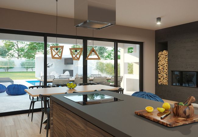 Villa in Gajana - Villa Median for 10 people with sea view, kids playground & pet friendly - only 3 km from beach  Villa in Gajana - Villa Median for 10 people with sea view, kids playground & pet friendly - only 3 km from beach