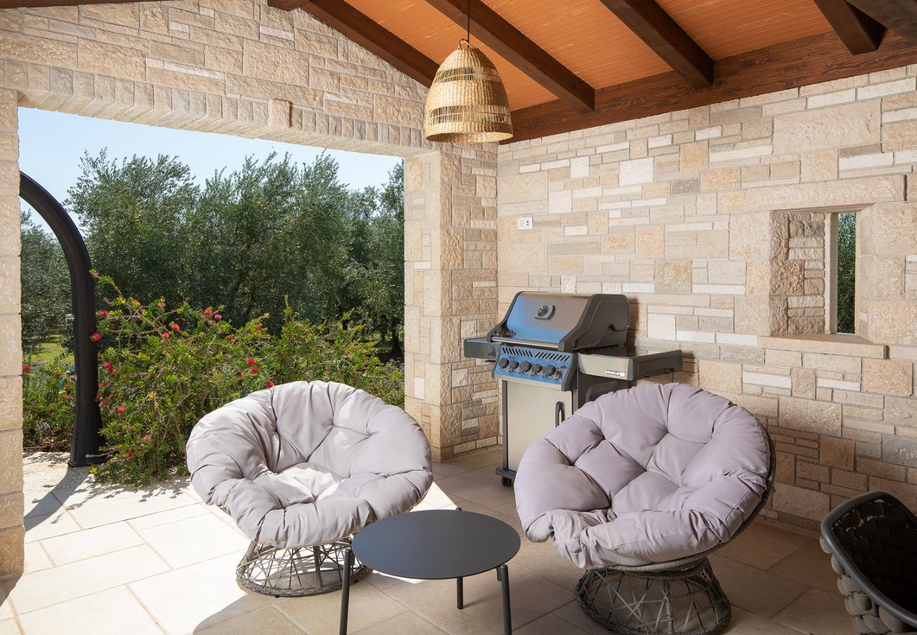 Villa in Šišan - Casa Ginetto for 8 people near Pula with infinity 45 m2 and extra kids pool & large garden