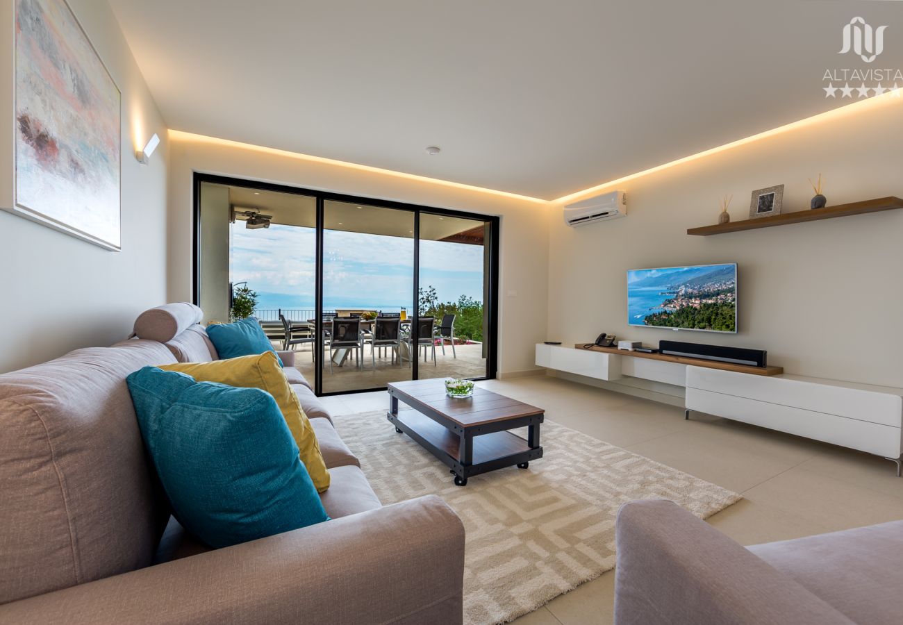 Villa in Poljane - Luxury Villa AltaVista near Opatija for 8 people with wellness, private mini golf court & amazing sea view