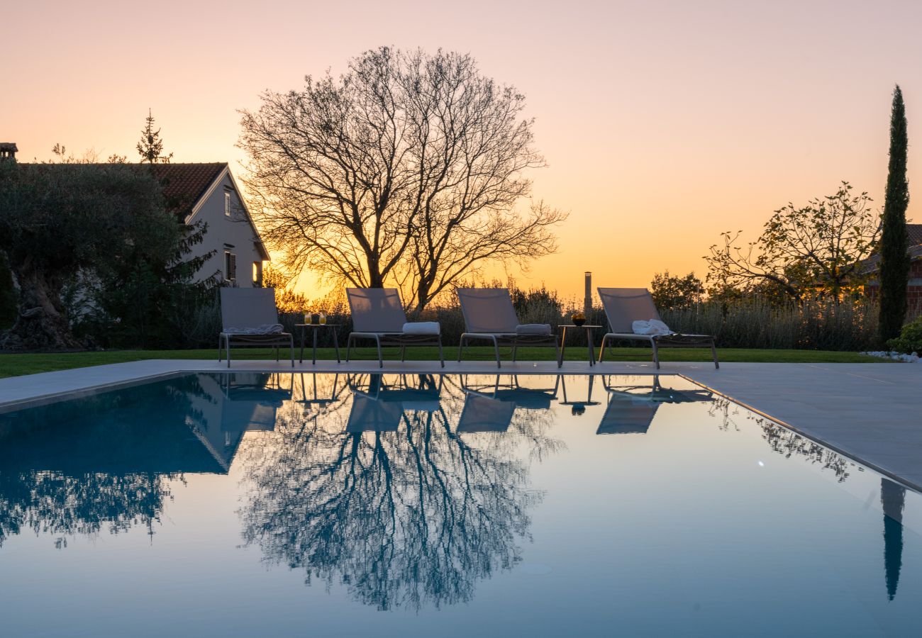 Villa in Anžici - Villa Asmoa for 8 people near Poreč with 45 m2 heated pool, wellness & sea view