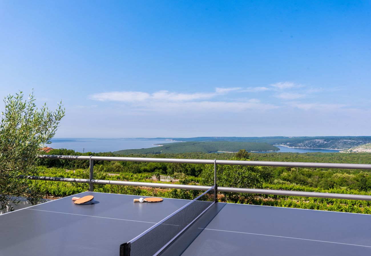 Villa in Viškovici - Villa Bella Vista for 8 people with sea view, heated pool & wellness - only 1,5 km from beach