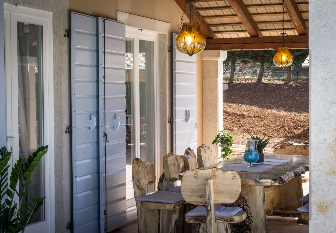 Villa in Smoljanci - Villa Histria Relax for 8 people in Central Istria with sea view and children playground