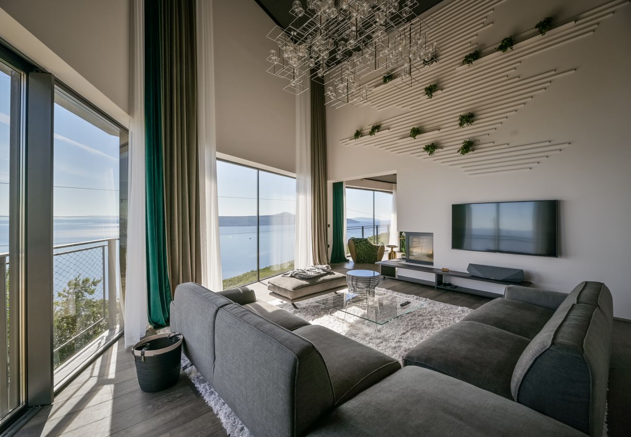 Villa in Mošcenice - Luxury Villa Vista Hills for 14 persons near Opatija with heated pool, sea view & wellness 