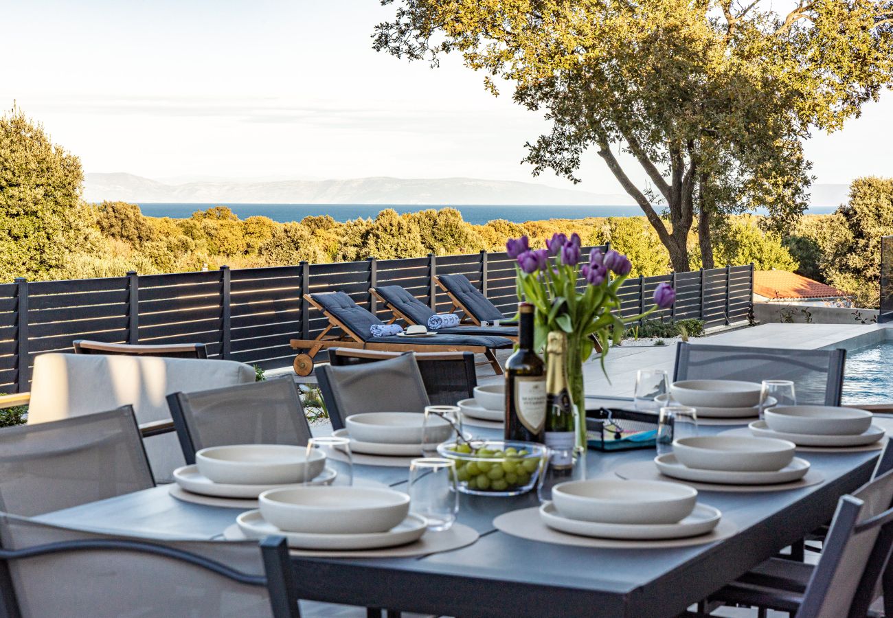 Villa in Ližnjan - Casa Carla near Medulin for 10 persons with 48 m2 heated pool and beautiful sea view - pet friendly