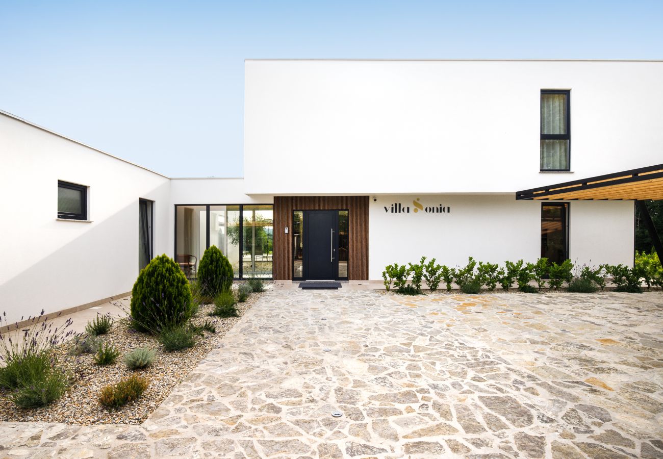 Villa in Vrecari - Villa Sonia near Labin - Rabac for 8 persons with 40 m2 heated pool, wellness & kids playground