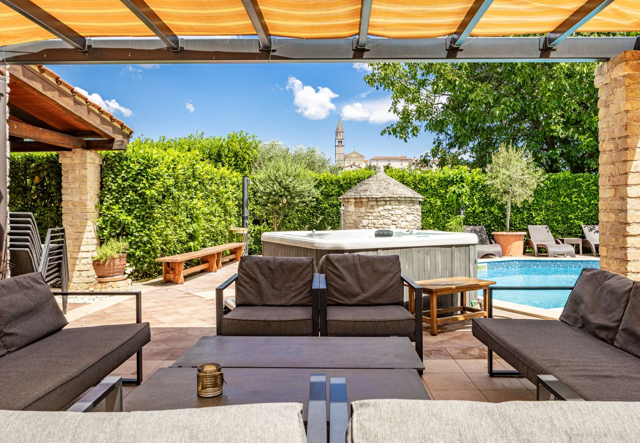 Villa a Višnjan - Villa Bucks near Poreč for 20 persons with Sea View, Whirlpool, Sauna & Fitness