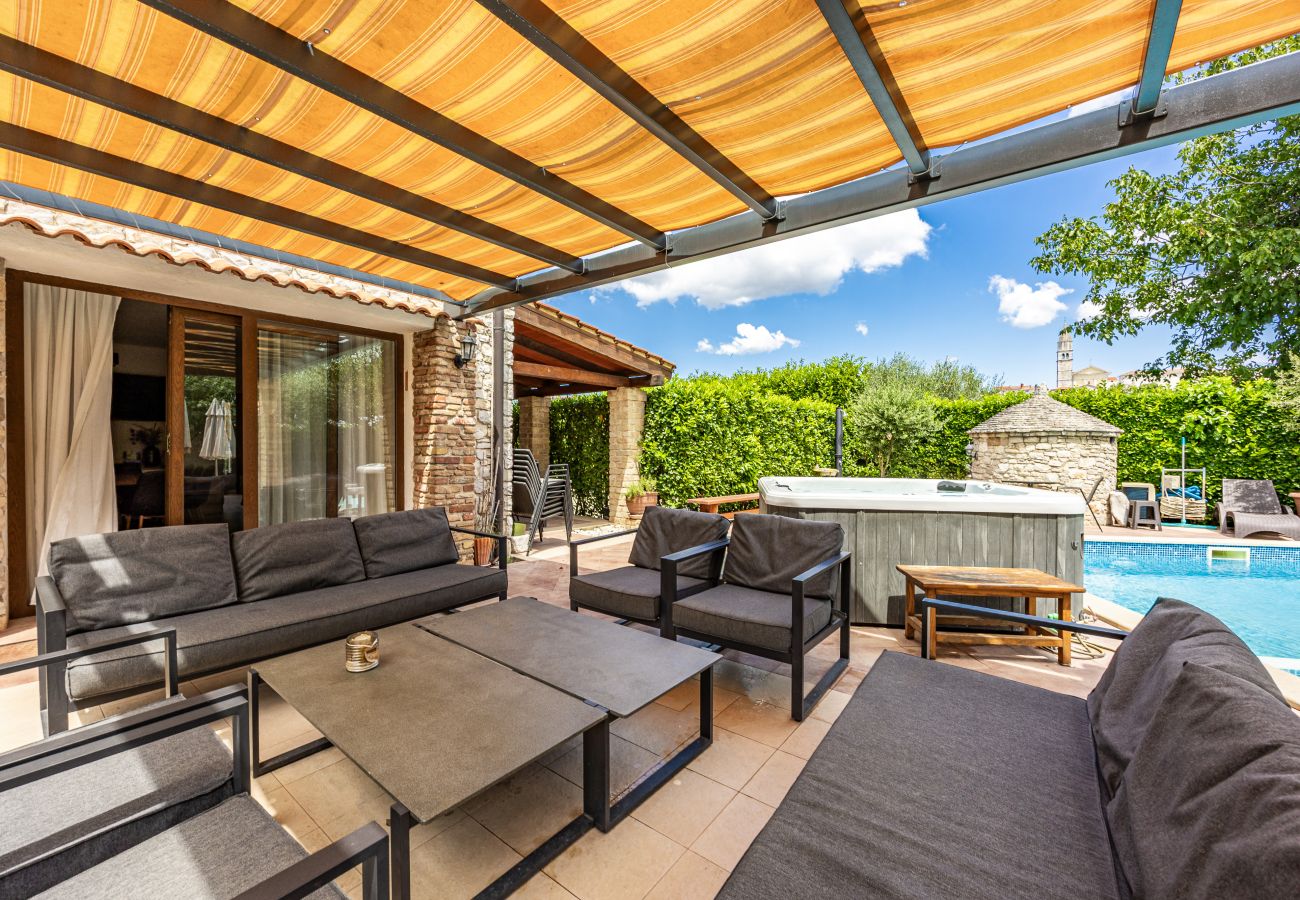 Villa a Višnjan - Villa Bucks near Poreč for 20 persons with Sea View, Whirlpool, Sauna & Fitness
