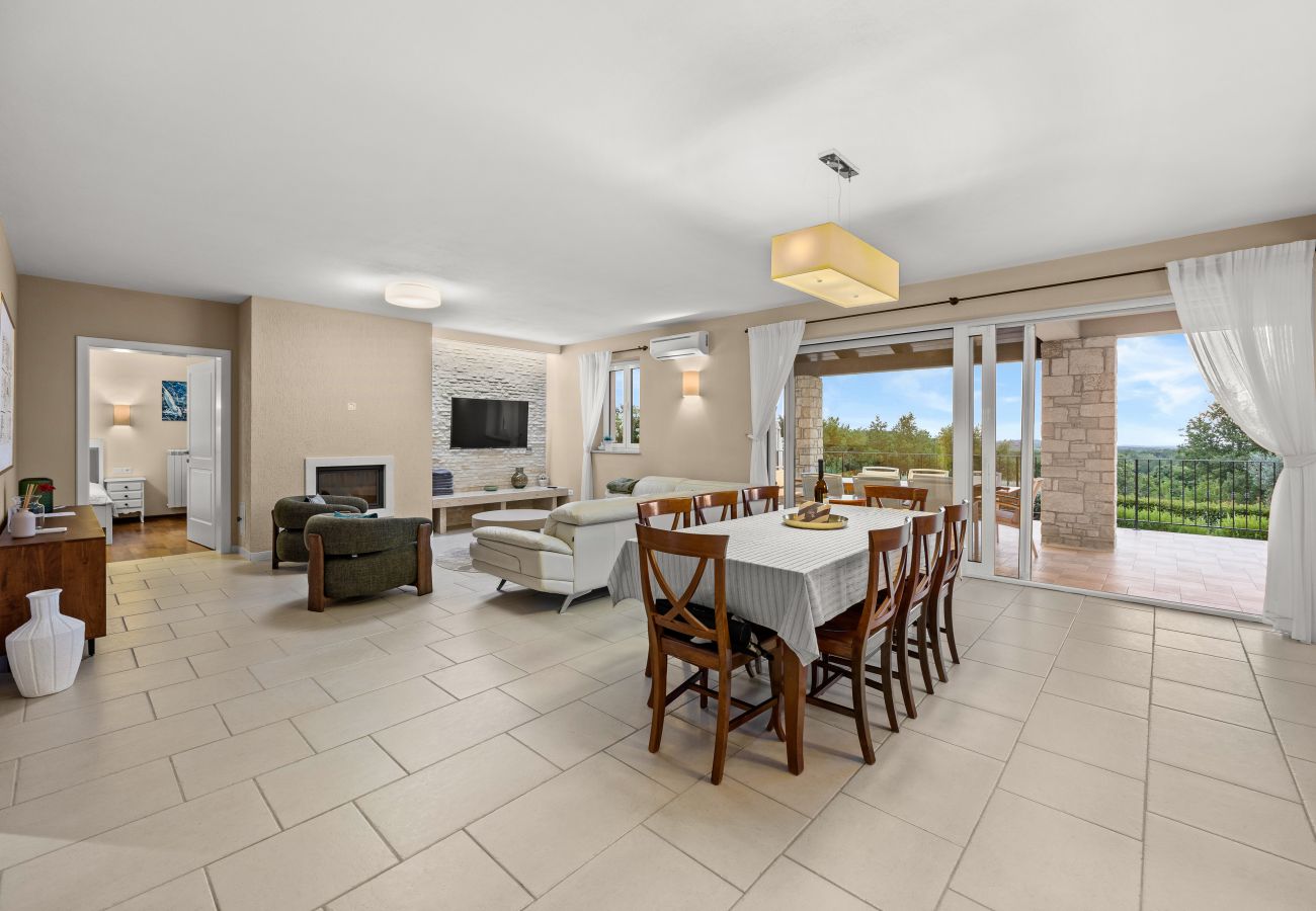 Villa a Višnjan - Villa Sterpazzi for 8 people near Poreč with 38 m2 heated pool, sea view & wellness