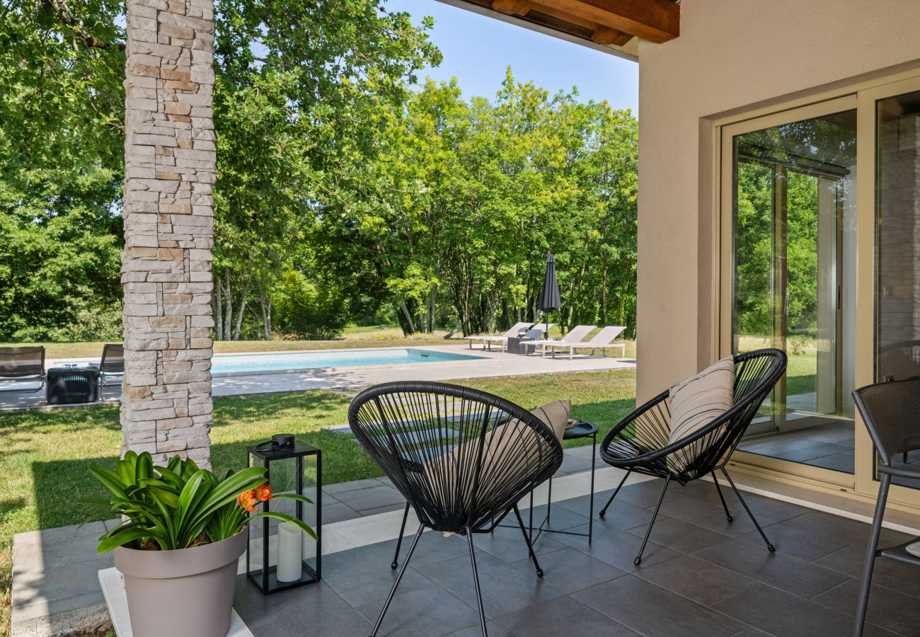 Villa a Kraj Drage - Villa Aria Labin for 6 persons with private 32 m2 pool, kids playground and large garden 