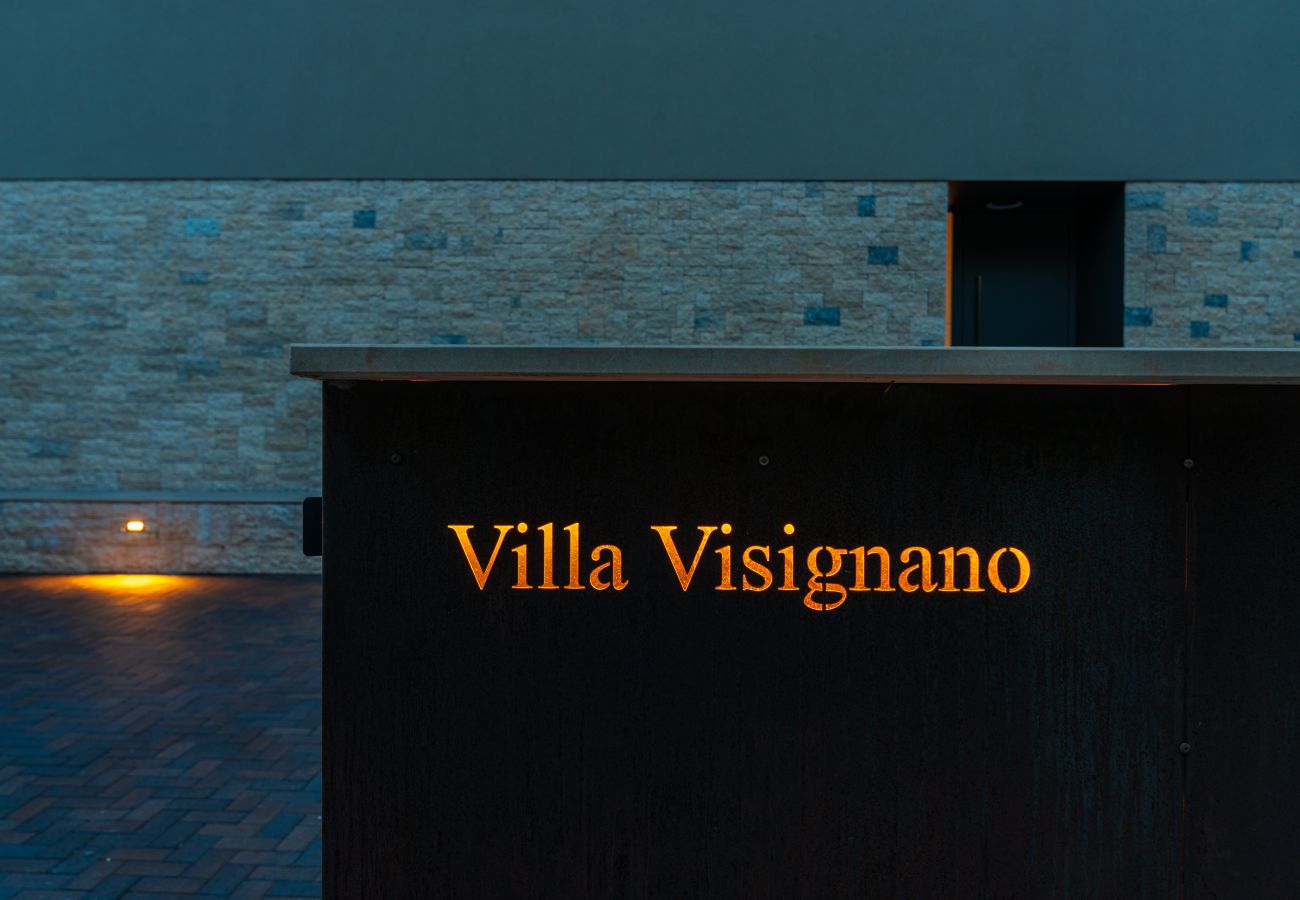 Villa a Višnjan - Villa Visignano near Poreč for 8 people with 49 m2 heated pool, wellness & sea view