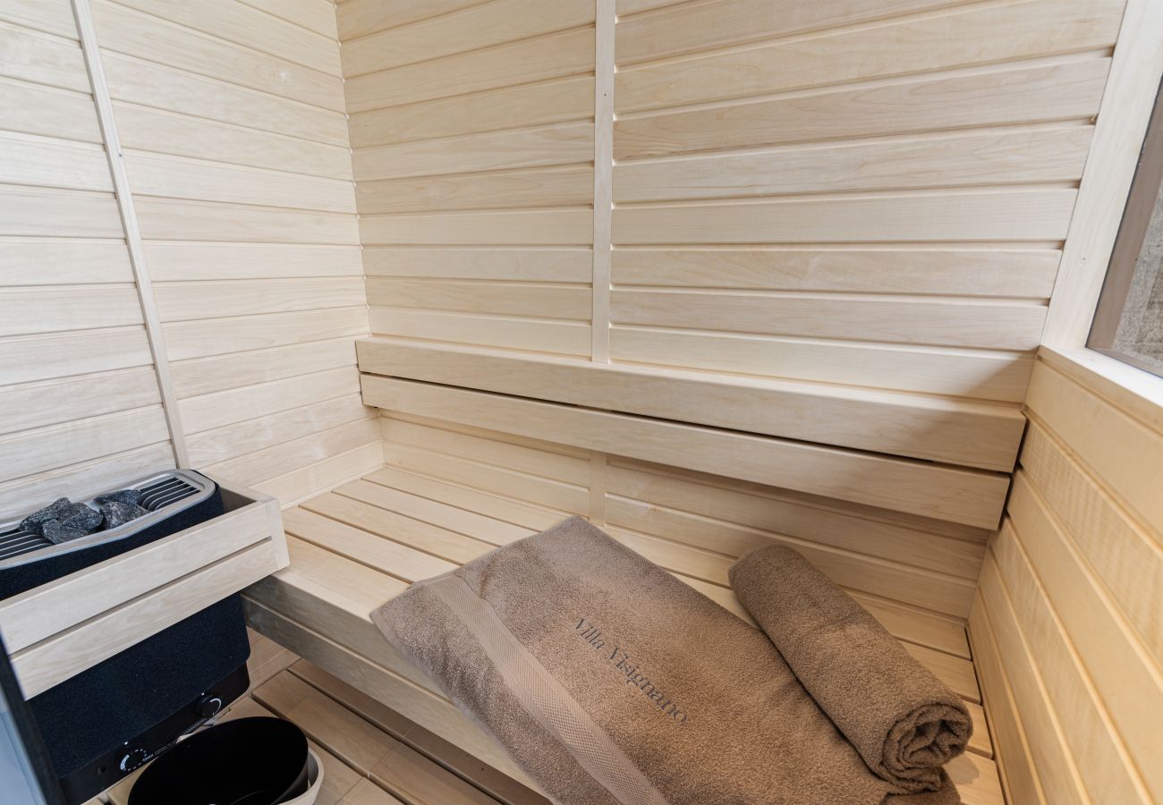 Villa a Višnjan - Villa Visignano near Poreč for 8 people with 49 m2 heated pool, wellness & sea view