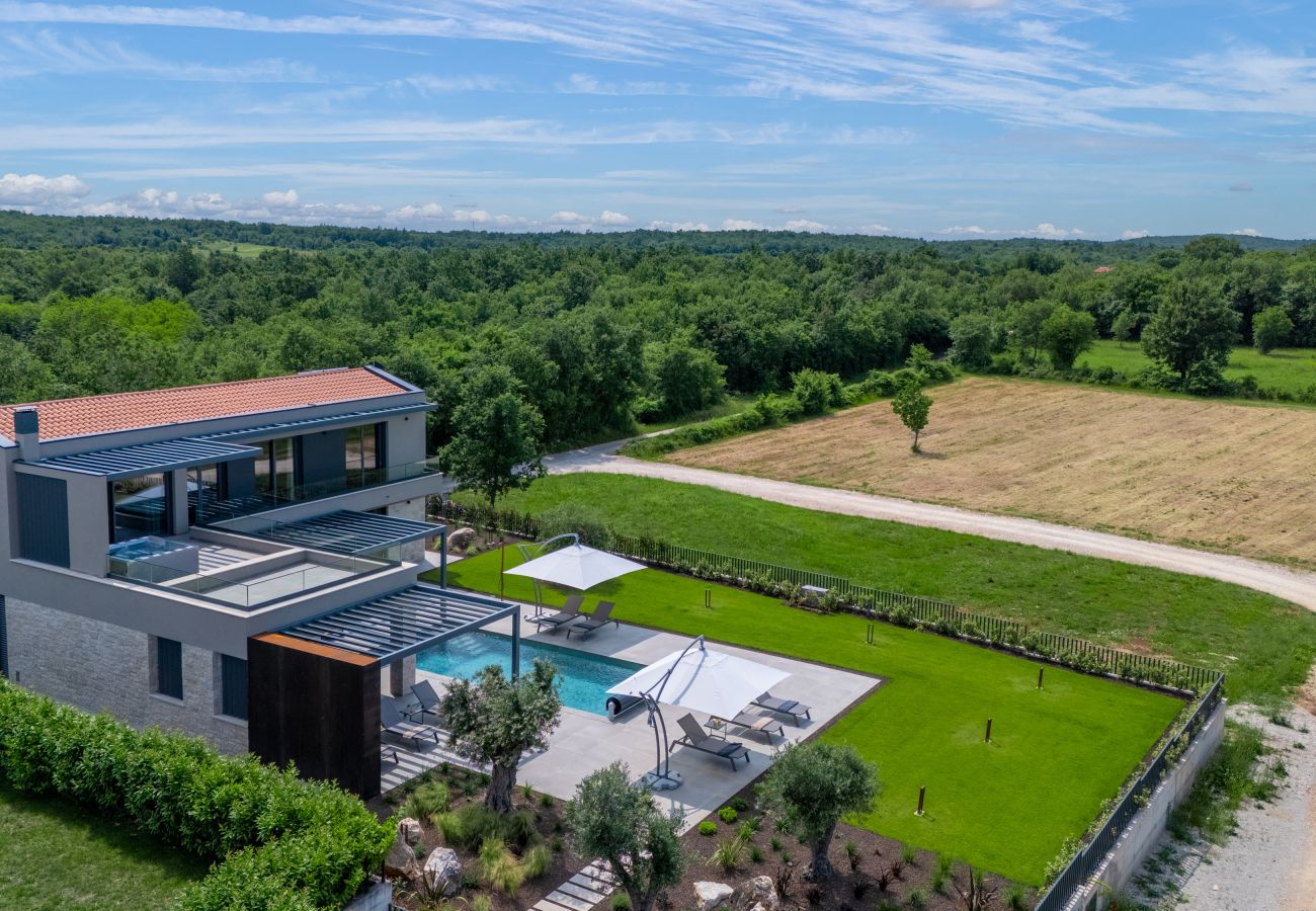 Villa a Višnjan - Villa Visignano near Poreč for 8 people with 49 m2 heated pool, wellness & sea view