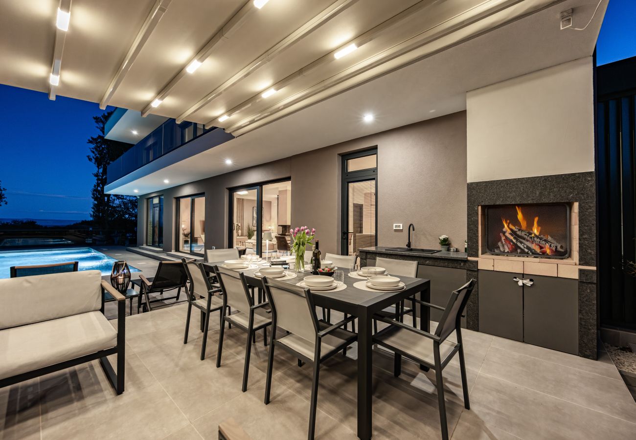 Villa a Ližnjan - Casa Carla near Medulin for 10 persons with 48 m2 heated pool and beautiful sea view - pet friendly