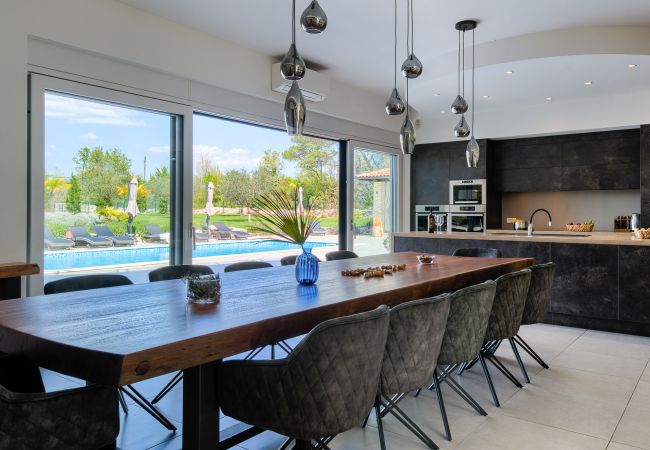 Villa in Juršici - Villa LaDominika for 14 people with wellness, tennis court, 50 m2 heated pool in Central Istria Villa in Juršici - Villa LaDominika for 14 people with wellness, tennis court, 50 m2 heated pool in Central Istria