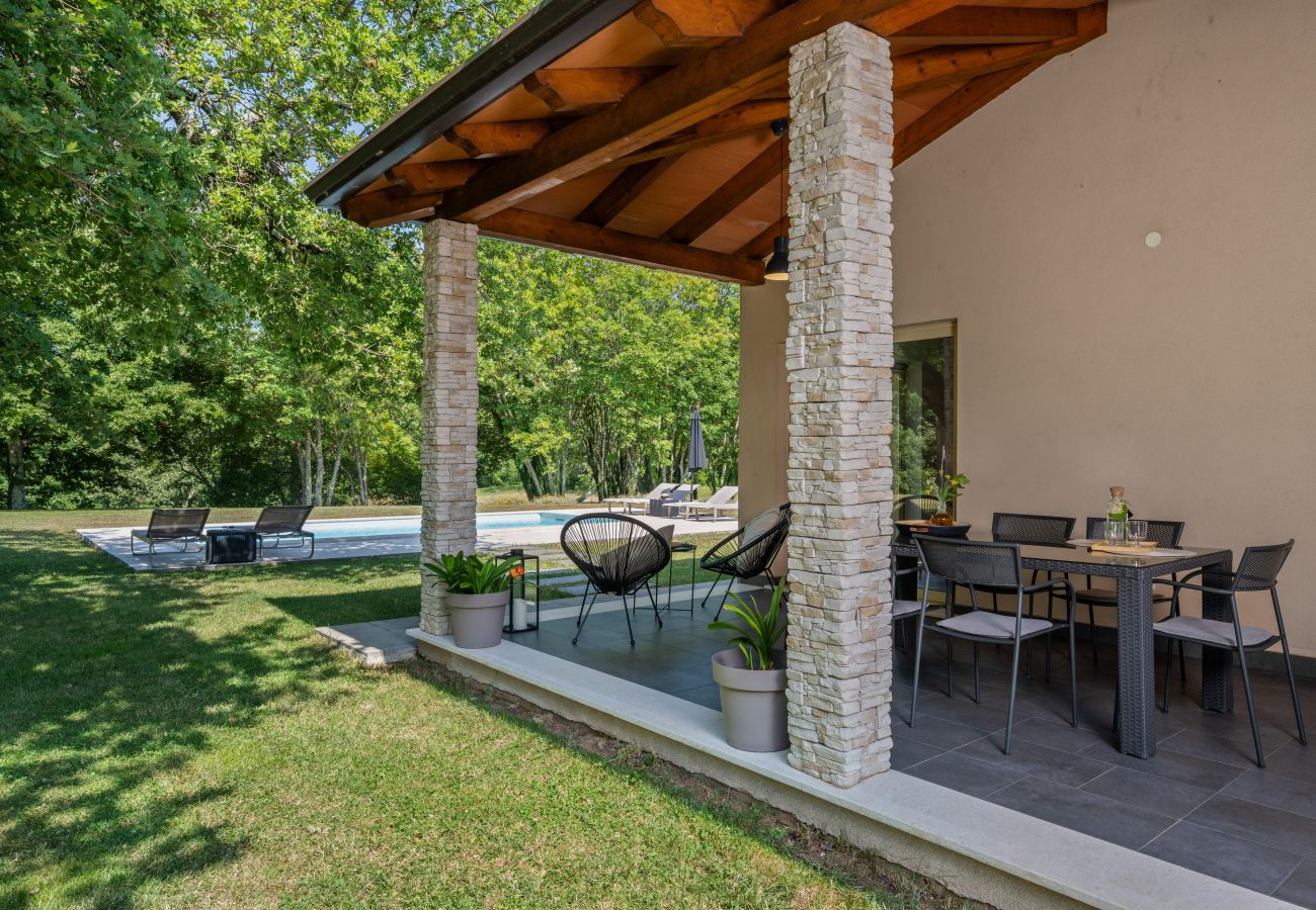 Villa in Kraj Drage - Villa Aria Labin for 6 persons with private 32 m2 pool, kids playground and large garden 