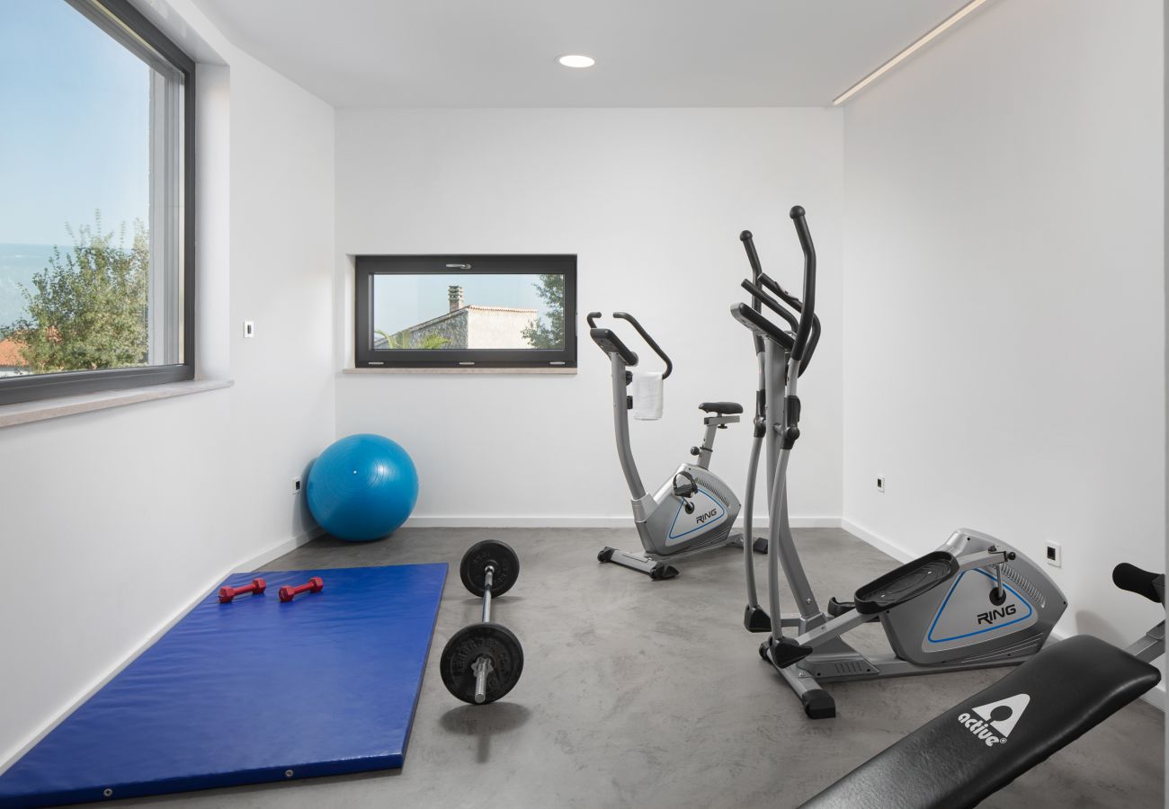 Villa in Brnobici - Villa Mariva for 8 persons near Poreč with 44 m2 heated pool, sea view, fitness & kids playground