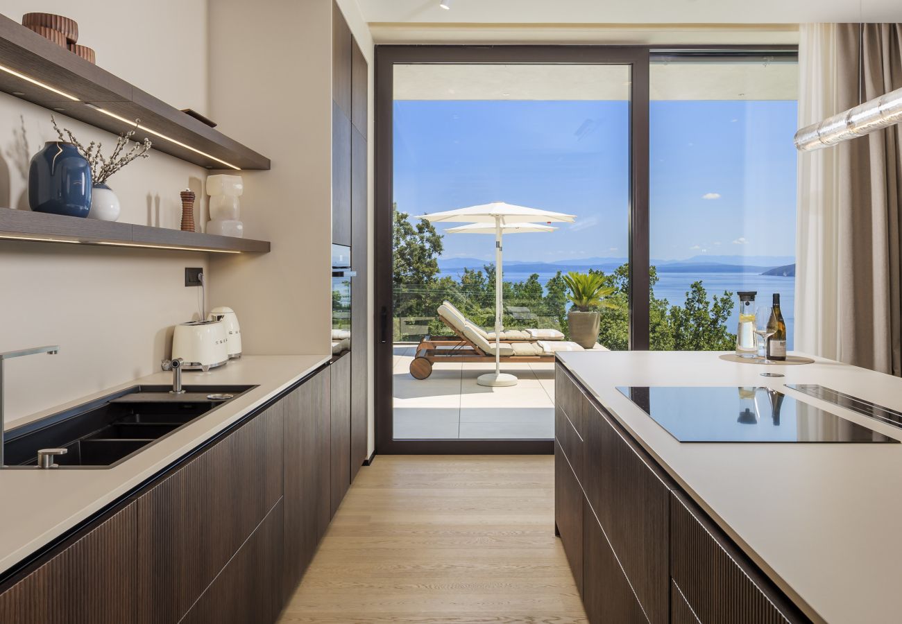 Villa in Mošcenicka Draga - Luxury Villa Ella near Opatija for 6 persons with private 36 m2 heated pool & beautiful sea view