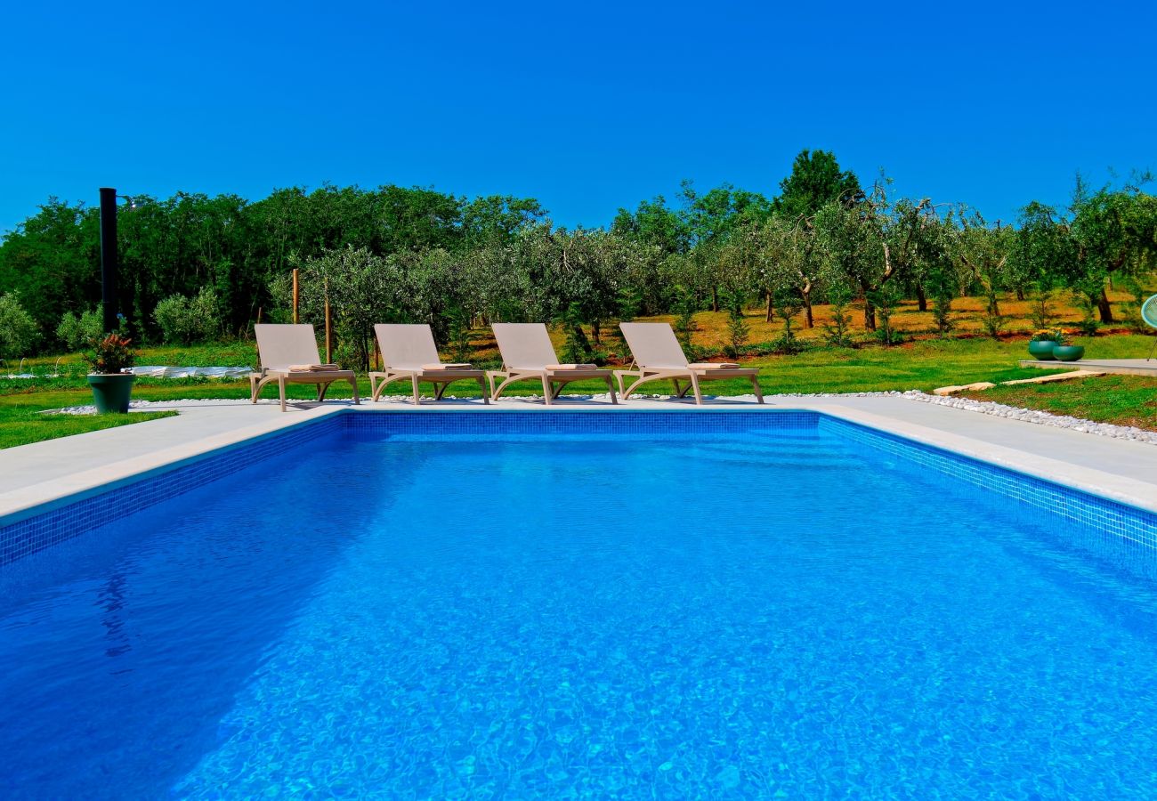 Вилла на Srebrnići - Villa Stella Polaris for 8 persons in Central Istria with private pool, sea view, large garden & kids playground