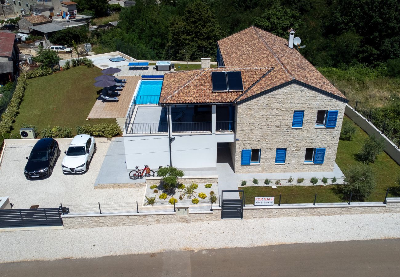 Вилла на Rapavel - Villa Blue Moon for 9 persons near Poreč with 42 m2 heated pool, wellness, kids playground & sea view