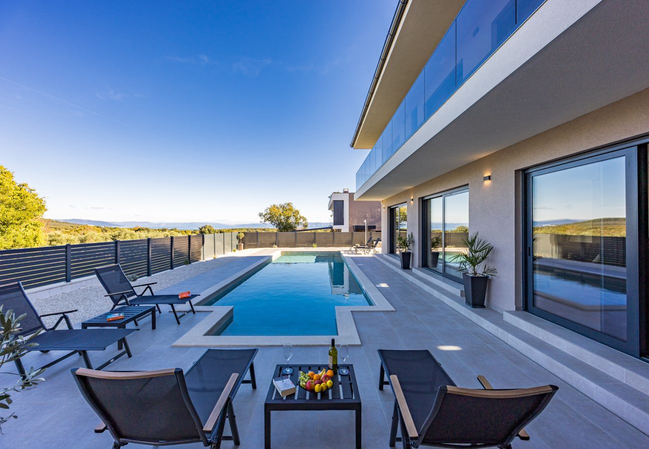 Вилла на Ližnjan - Villa Malena near Medulin for 8 persons with 51 m2 heated pool, wellness & beautiful sea view