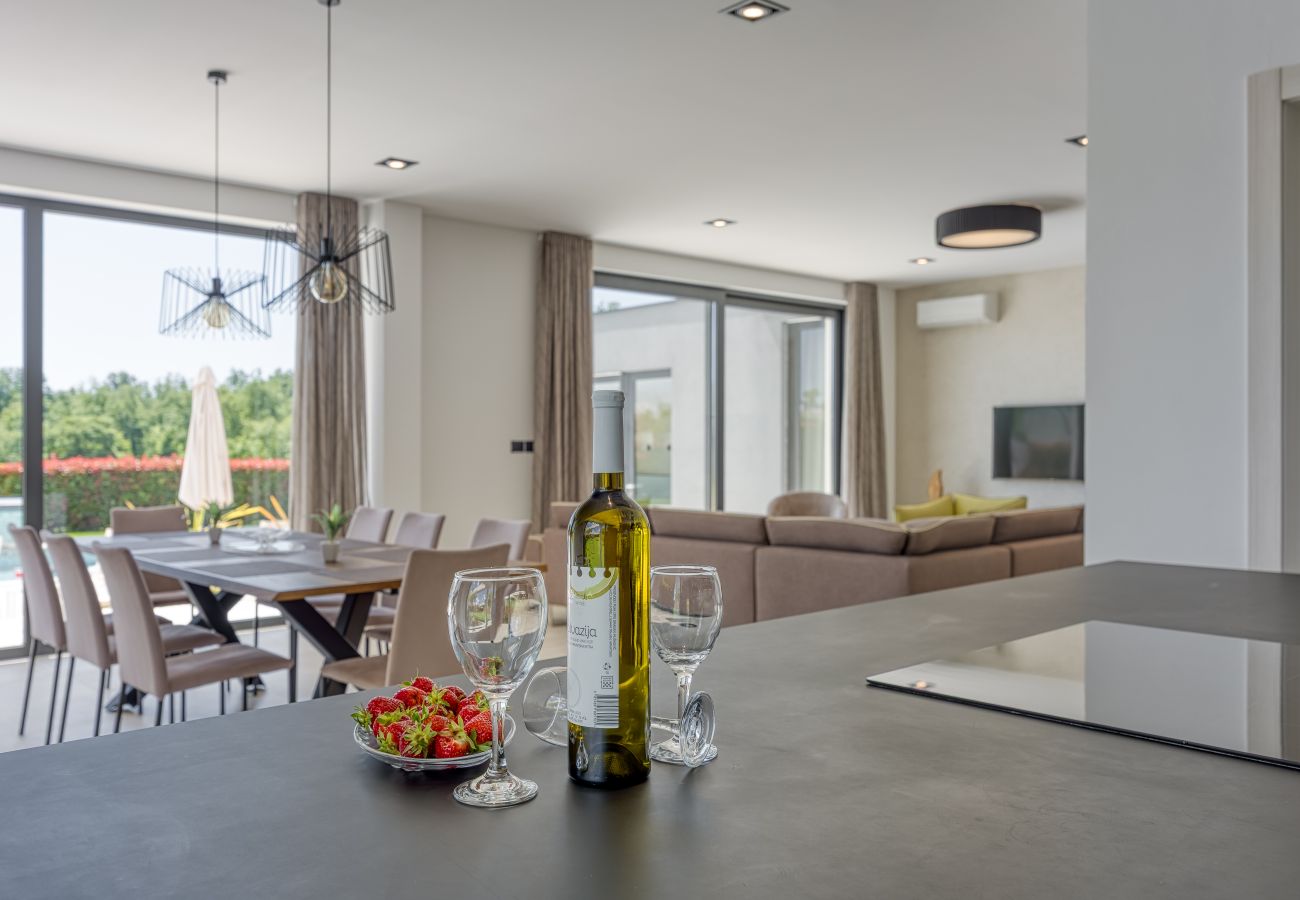 Вилла на Kringa - Villa Blanka in Central Istria for 8 persons with 50 m2 private pool, jacuzzi and free bikes